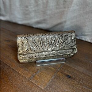 Lauren Merkin - Gold Textured Zippered Clutch